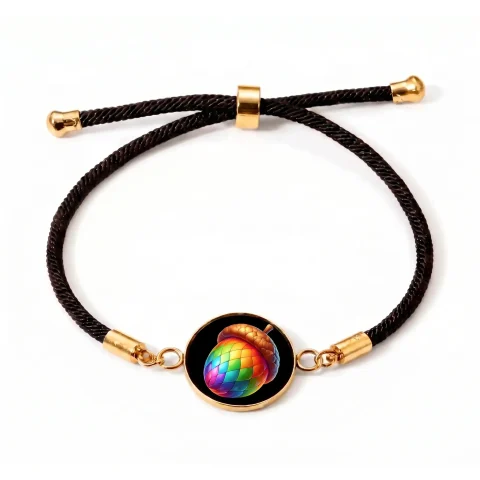pulsera-bellota-multicolor-dorada