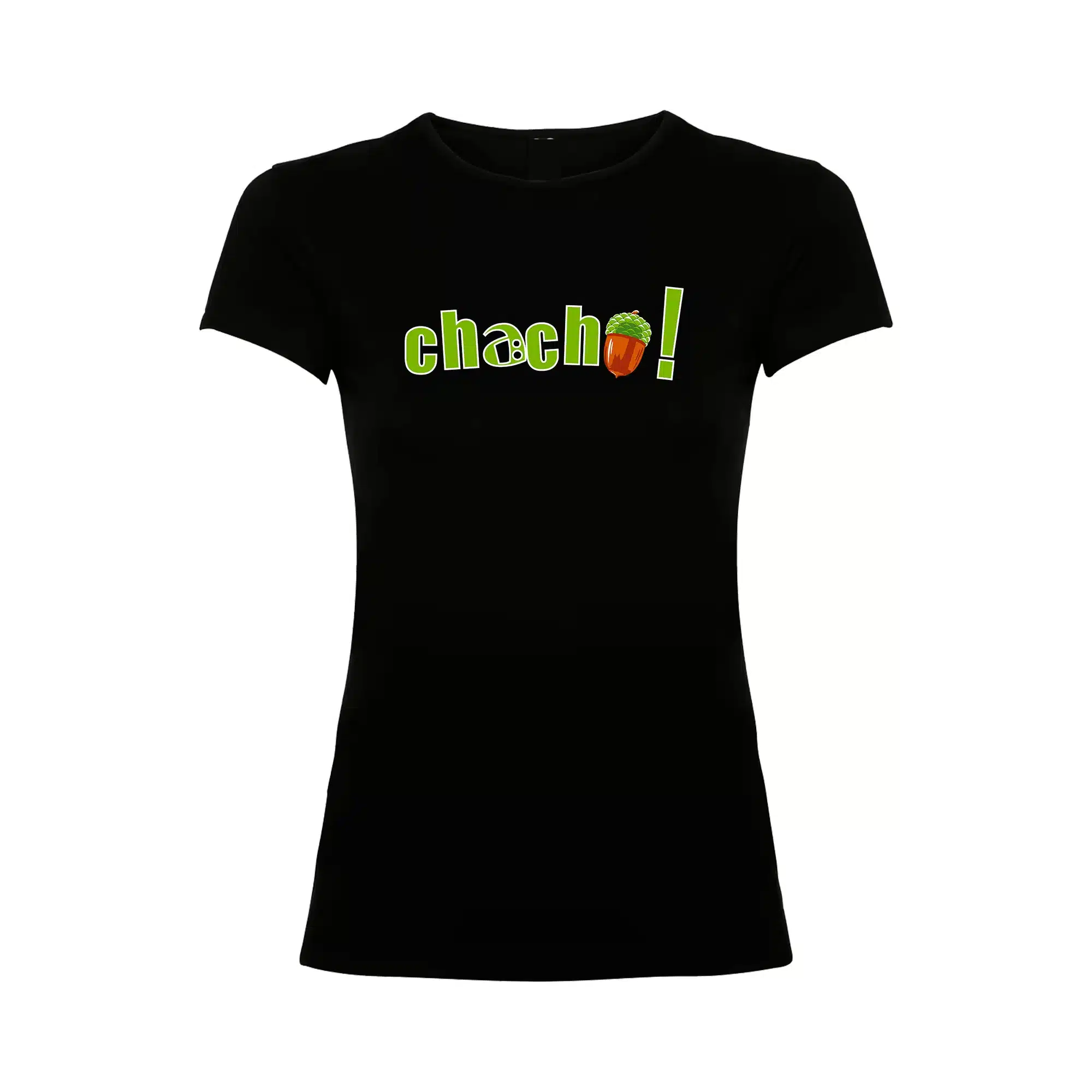 Camiseta Chacho 01 Negra Mujer Ed. Bali - Chollos - Extremadura - Jacha Jigo Jiguera