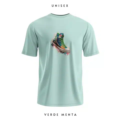 camiseta-extremadura-verde-menta-zapatilla
