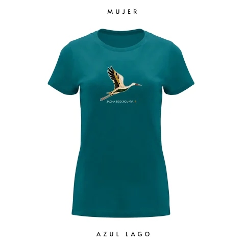 productos extremeños camiseta cigüeña klimt azul lago