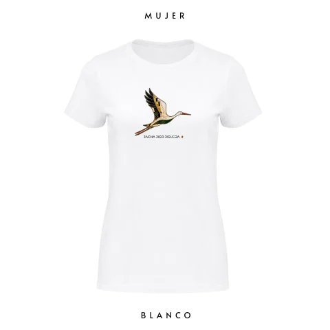 camiseta cigüeña klimt blanca