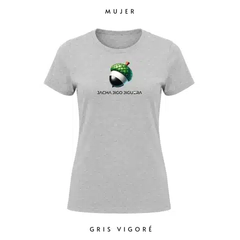Camiseta Mujer Bellota Gris Vigoré - Camisetas de mujer - Extremadura - Jacha Jigo Jiguera