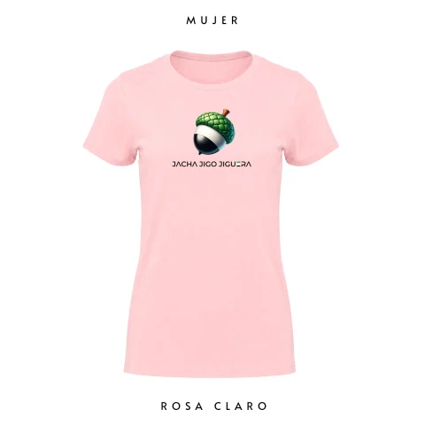 Camiseta Mujer Bellota Rosa Claro - Camisetas de mujer - Extremadura - Jacha Jigo Jiguera