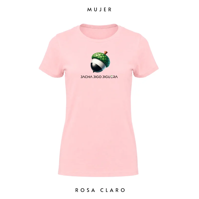 Camiseta Mujer Bellota Rosa Claro - Camisetas de mujer - Extremadura - Jacha Jigo Jiguera