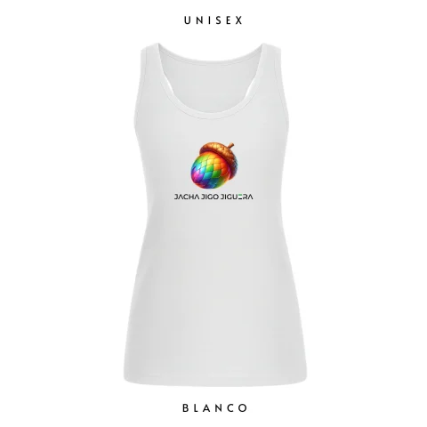 Camiseta Bellota Multicolor Blanca - Camisetas de tirantes - Extremadura - Jacha Jigo Jiguera