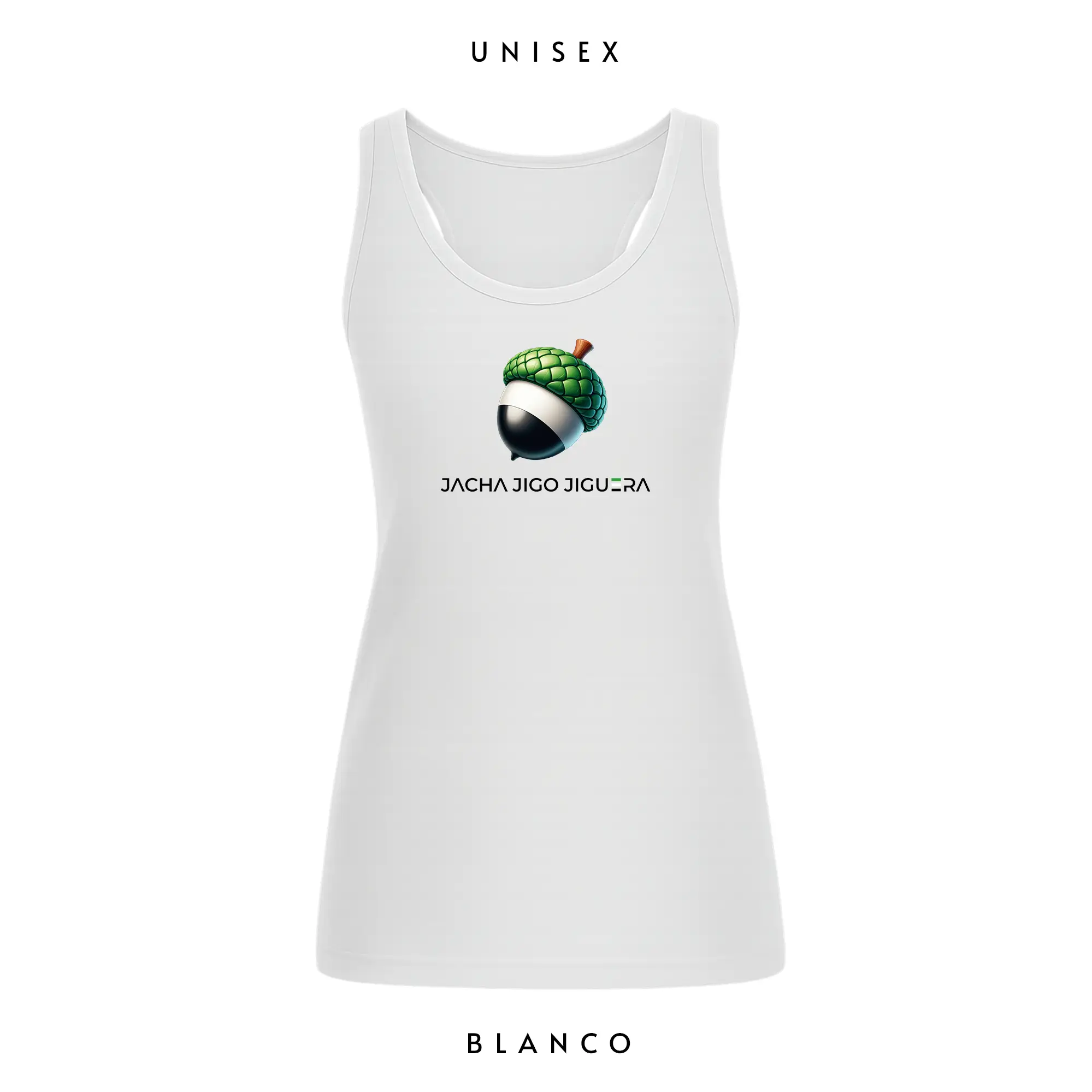 Camiseta Bellota Blanca - Camisetas de tirantes - Extremadura - Jacha Jigo Jiguera Camiseta Bellota Blanca - Camisetas de tirantes - Extremadura - Jacha Jigo Jiguera