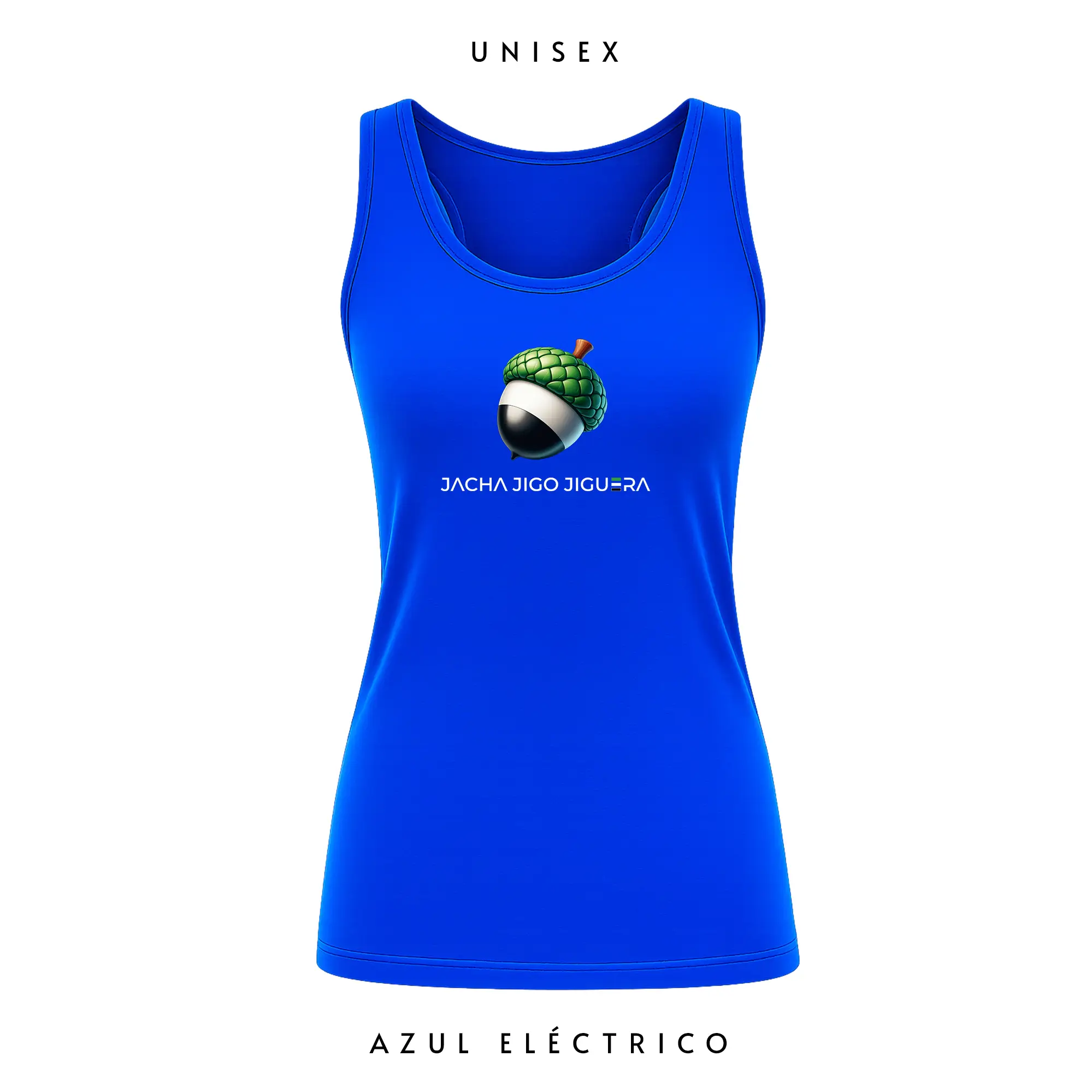 Camiseta Bellota Azul - Camisetas de tirantes - Extremadura - Jacha Jigo Jiguera Camiseta Bellota Azul - Camisetas de tirantes - Extremadura - Jacha Jigo Jiguera