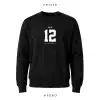 sudadera extremadura sin capucha numero 12 negra