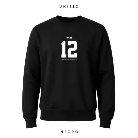 sudadera extremadura sin capucha numero 12 negra