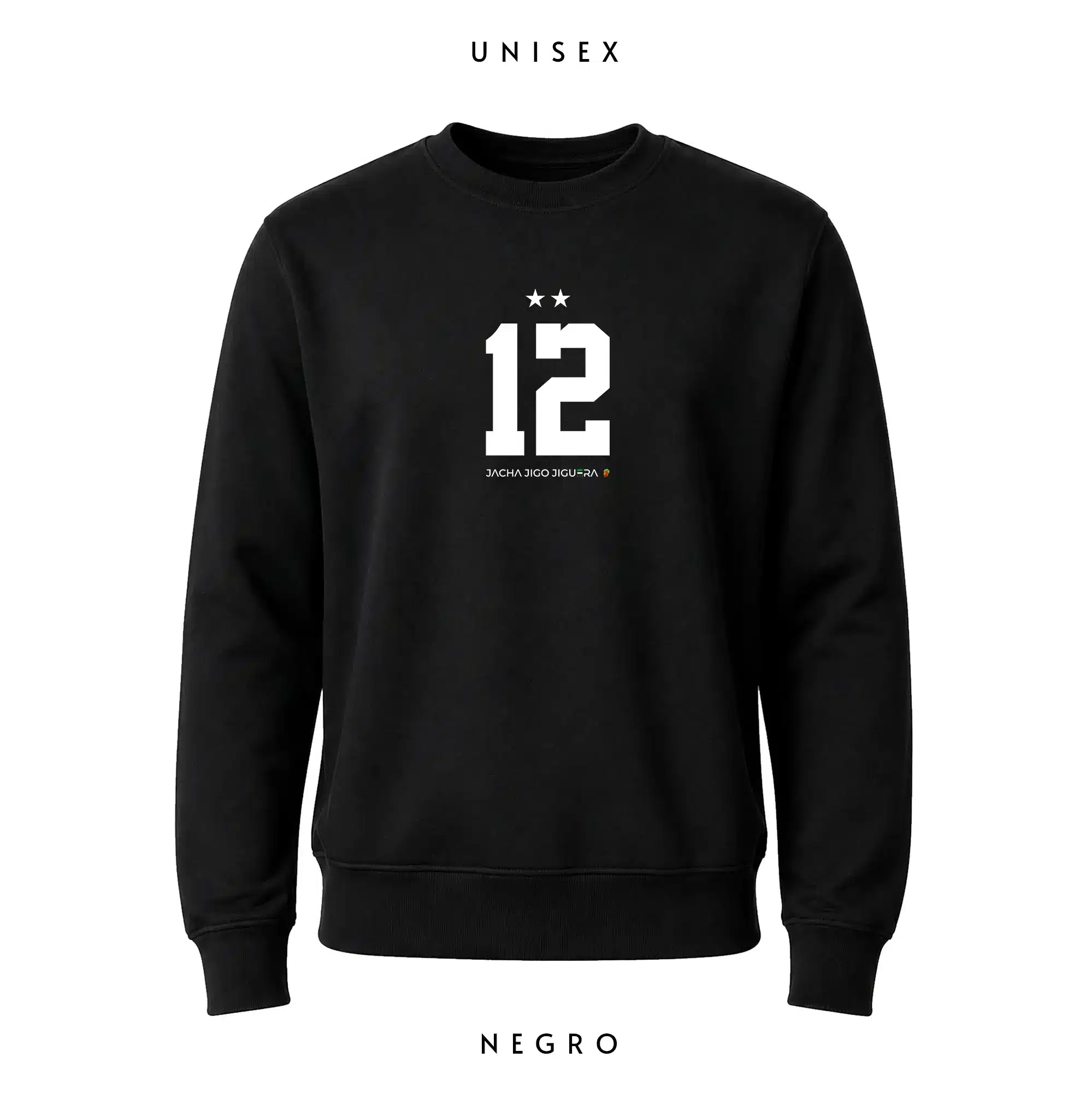 sudadera extremadura sin capucha numero 12 negra